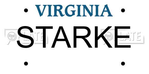 STARKE Virginia License Plate