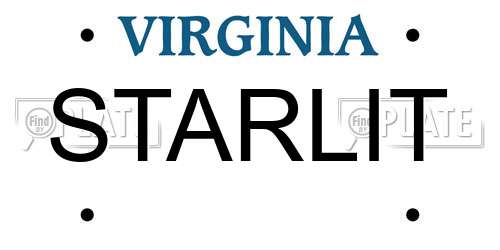 STARLIT Virginia License Plate