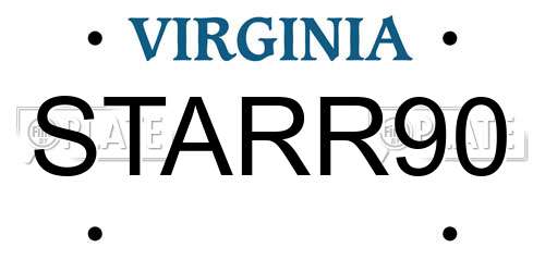 STARR90 Virginia License Plate