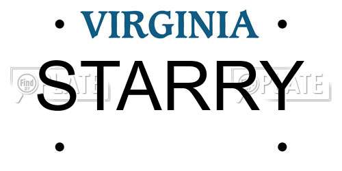 STARRY Virginia License Plate