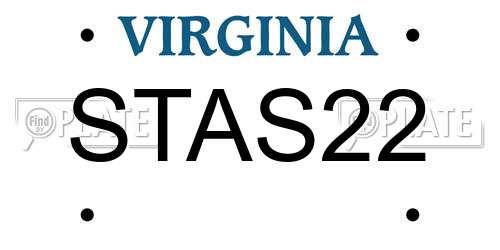 STAS22 Virginia License Plate