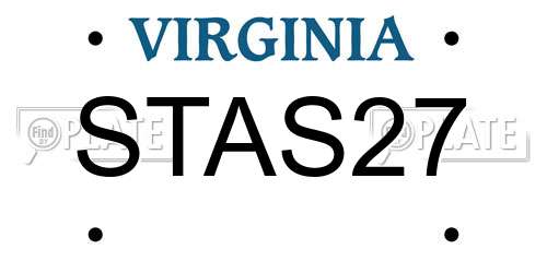 STAS27 Virginia License Plate