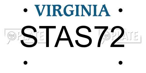 STAS72 Virginia License Plate