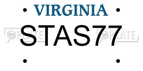 STAS77 Virginia License Plate