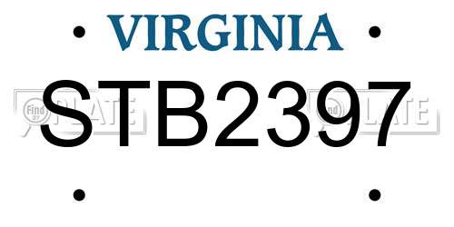 STB2397 Virginia License Plate