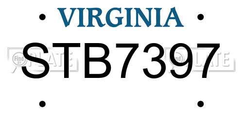 STB7397 Virginia License Plate