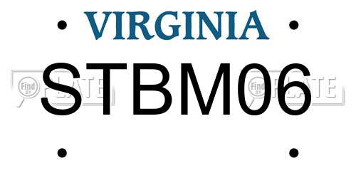 STBM06 Virginia License Plate