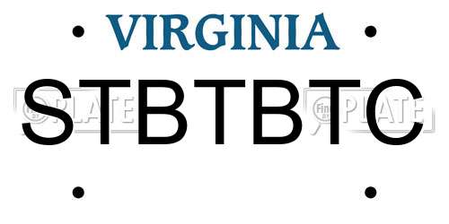 STBTBTC Virginia License Plate