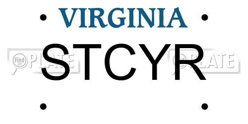 STCYR Virginia License Plate