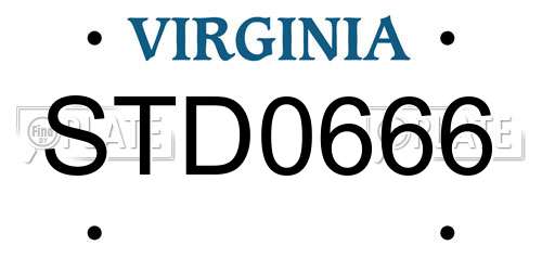 STD0666 Virginia License Plate