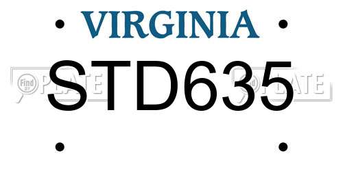 STD635 Virginia License Plate
