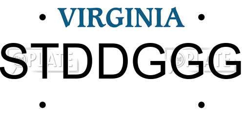 STDDGGG Virginia License Plate