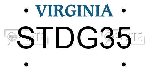 STDG35 Virginia License Plate