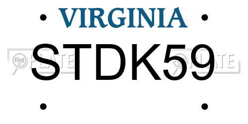 STDK59 Virginia License Plate