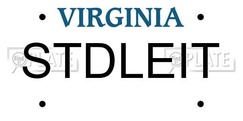 STDLEIT Virginia License Plate