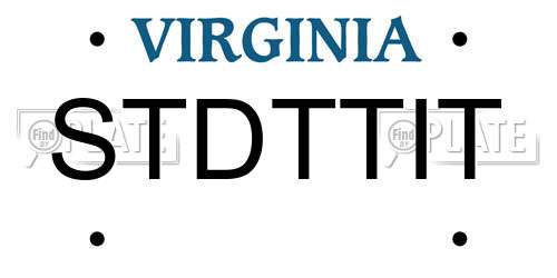 STDTTIT Virginia License Plate