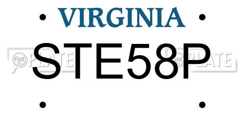 STE58P Virginia License Plate