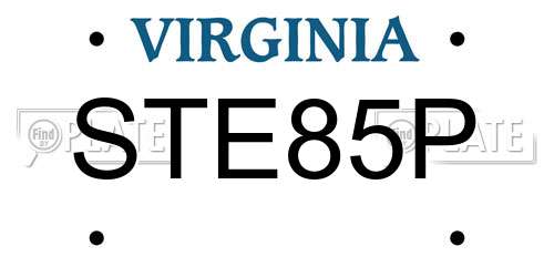 STE85P Virginia License Plate