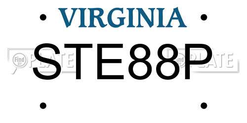 STE88P Virginia License Plate