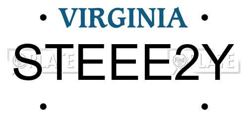 STEEE2Y Virginia License Plate