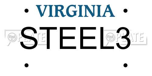 STEEL3 Virginia License Plate