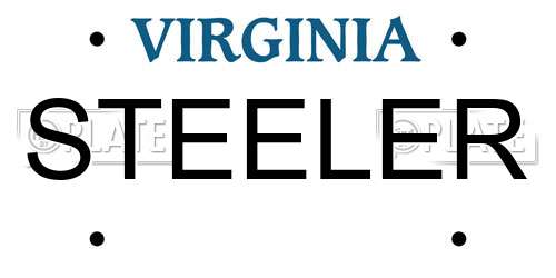 STEELER Virginia License Plate