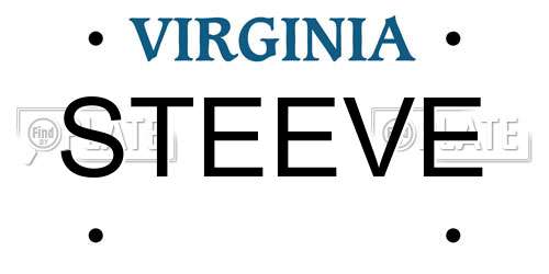 STEEVE Virginia License Plate