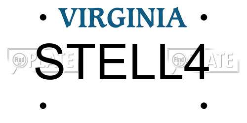 STELL4 Virginia License Plate