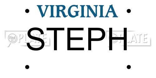 STEPH Virginia License Plate