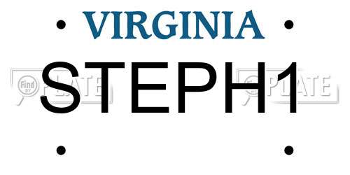 STEPH1 Virginia License Plate