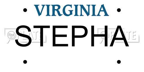 STEPHA Virginia License Plate