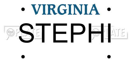 STEPHI Virginia License Plate