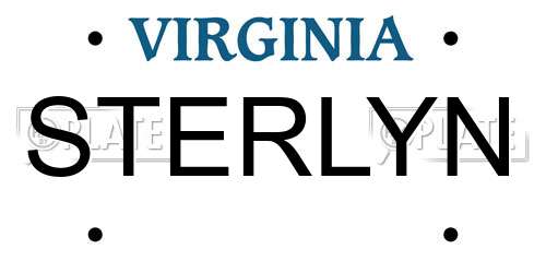 STERLYN Virginia License Plate