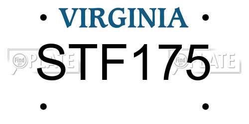 STF175 Virginia License Plate