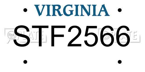 STF2566 Virginia License Plate