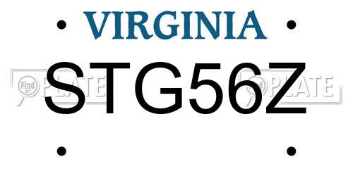 STG56Z Virginia License Plate