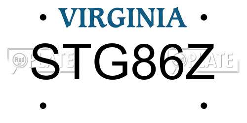 STG86Z Virginia License Plate