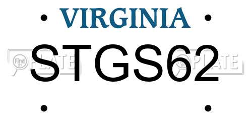 STGS62 Virginia License Plate