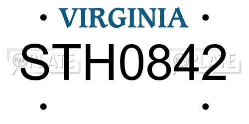 STH0842 Virginia License Plate