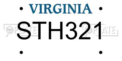 STH321 Virginia License Plate