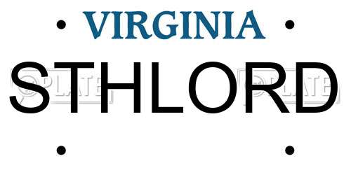 STHLORD Virginia License Plate