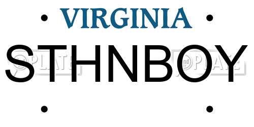 STHNBOY Virginia License Plate