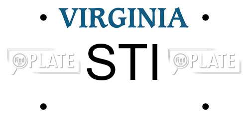 STI Virginia License Plate