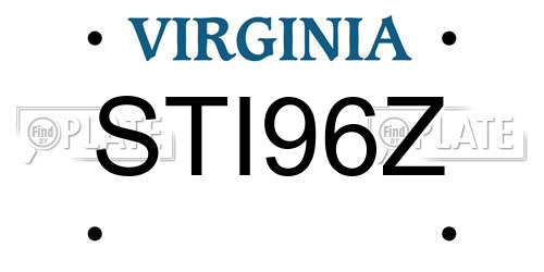 STI96Z Virginia License Plate