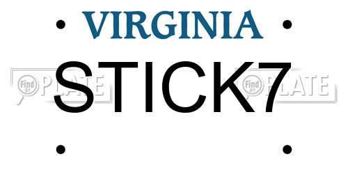 STICK7 Virginia License Plate