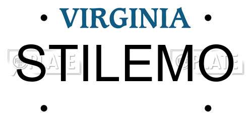 STILEMO Virginia License Plate