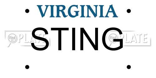 STING Virginia License Plate