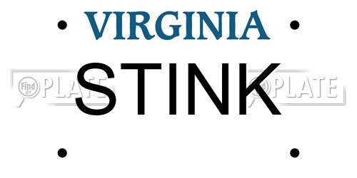 STINK Virginia License Plate