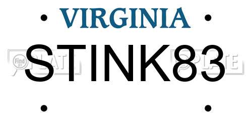 STINK83 Virginia License Plate