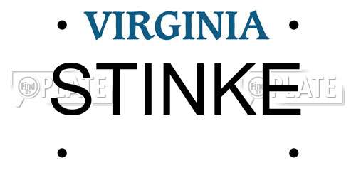 STINKE Virginia License Plate